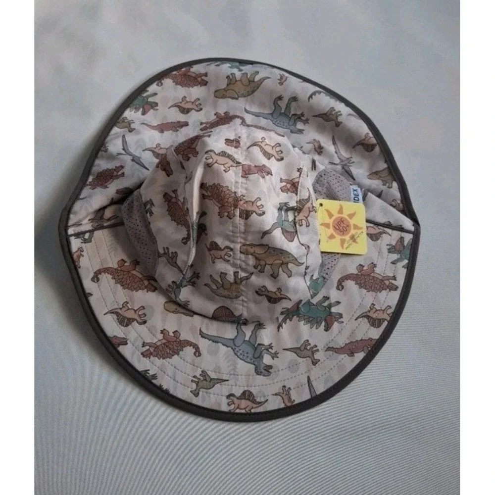 Omdex Kids Sun Hat With Neck Flap Boys Girls Dinosaurs Print Upf 50 Size L